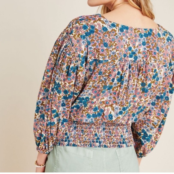 Anthropologie Maeve Odette Smocked
Floral Blouse S - Picture 2 of 11